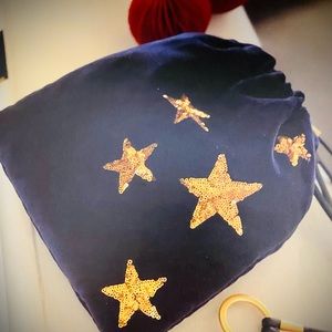 India Hicks Pocket Full of Stars Navy Velvet Crossbody